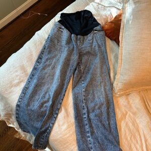 Blue Maternity Jeans with Black Waistband Target